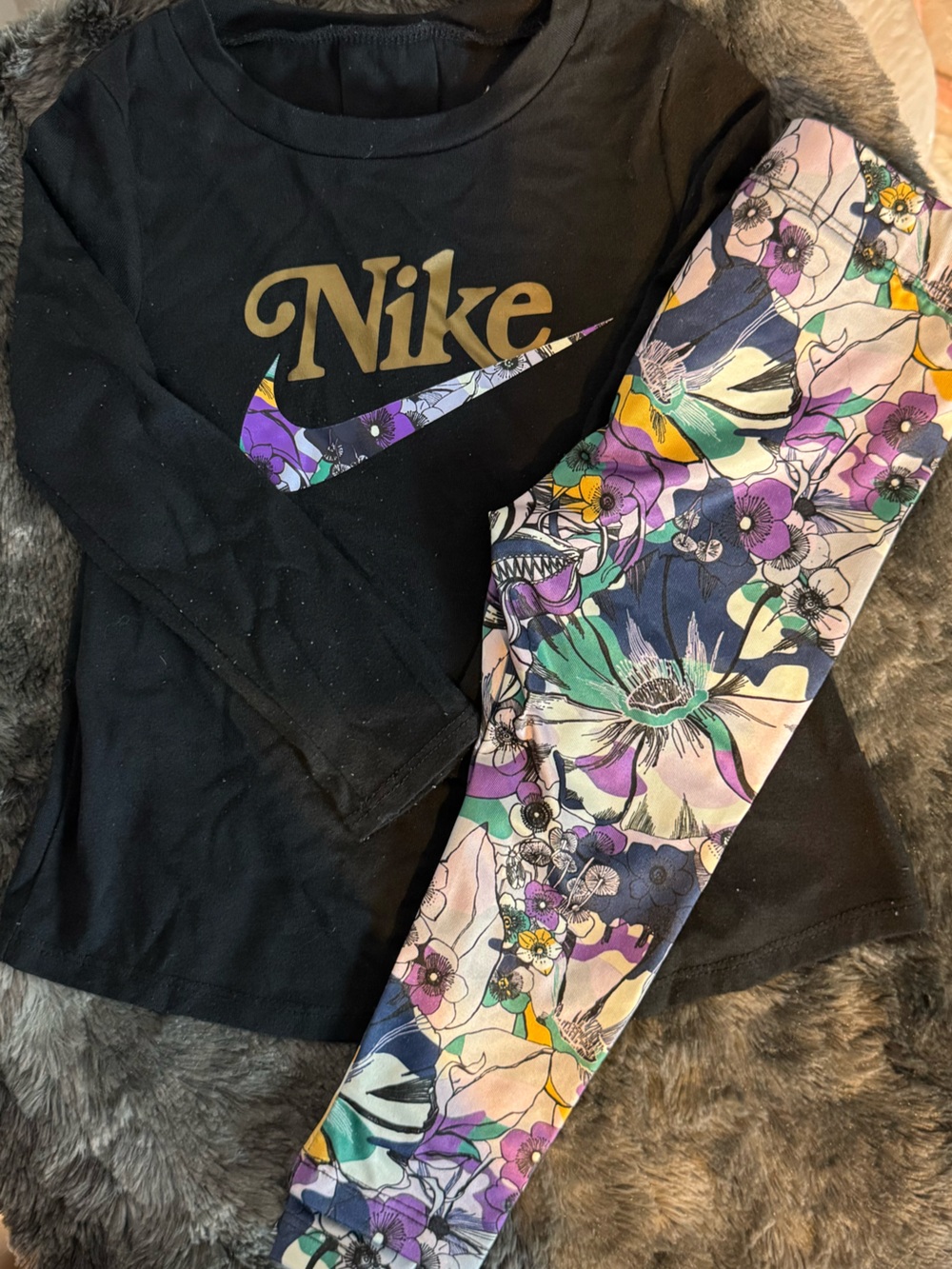 Nike Kids Floral Multi-Color Leggings
